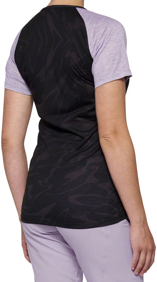 100% Airmatic Jersey - Black/Lavender Short Sleeve Womens X-Large - Image 2