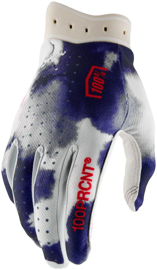 100% Itrack Gloves - Blue/White X-Large