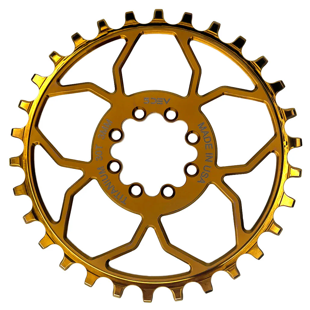 5Dev Titanium 8-Bolt Chainring3mm Offset 32T Bronze