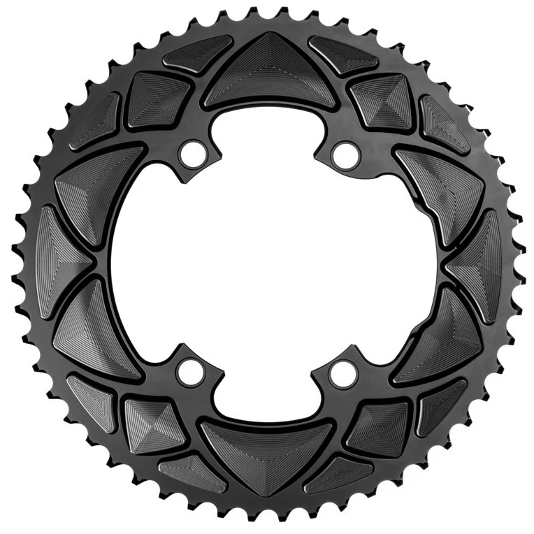 absoluteBLACK Round Chainring 4x110BCD Shimano Asym 52T - Black
