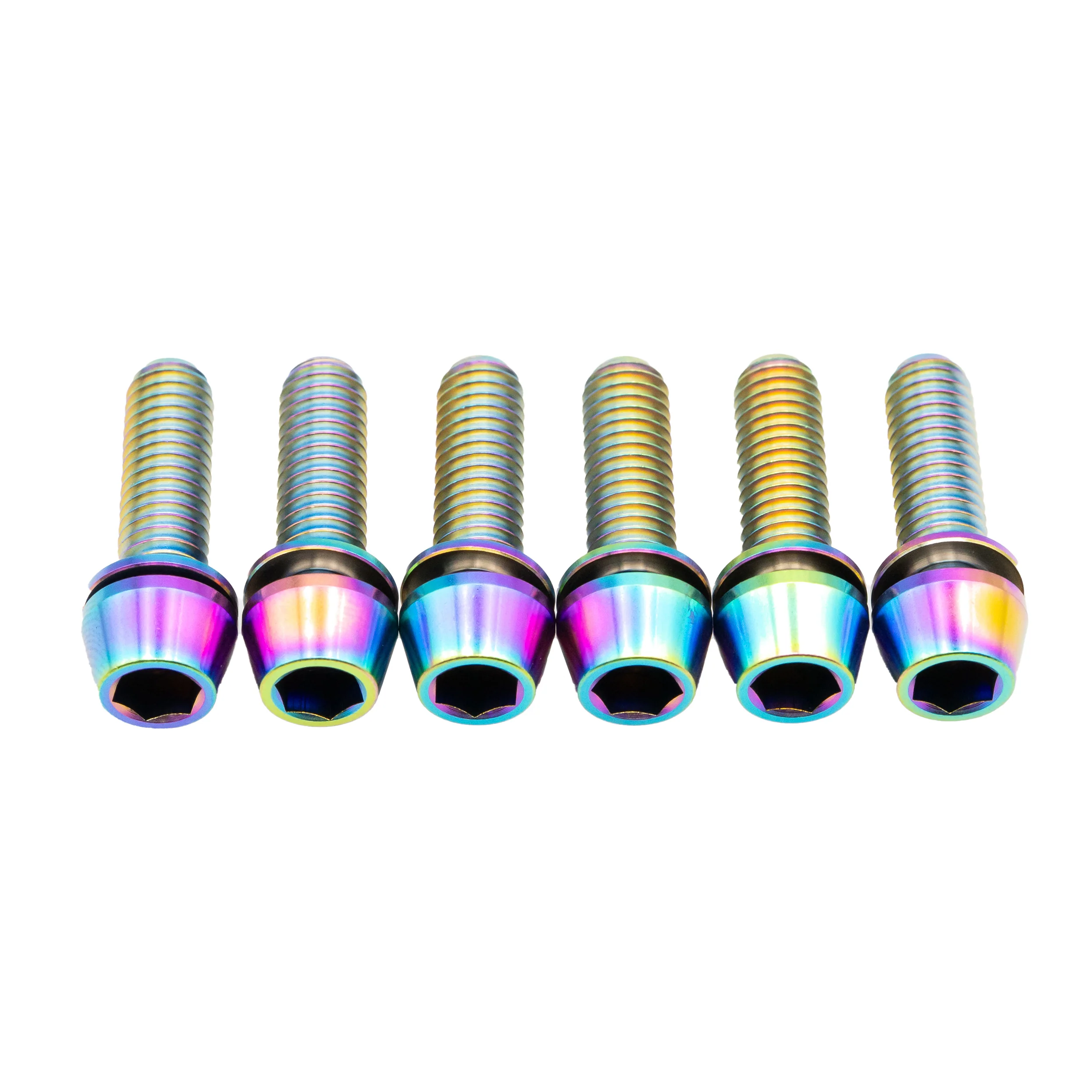 Better Bolts Deity Copperhead Ti  Stem Bolt Kit Rainbow 6/Count