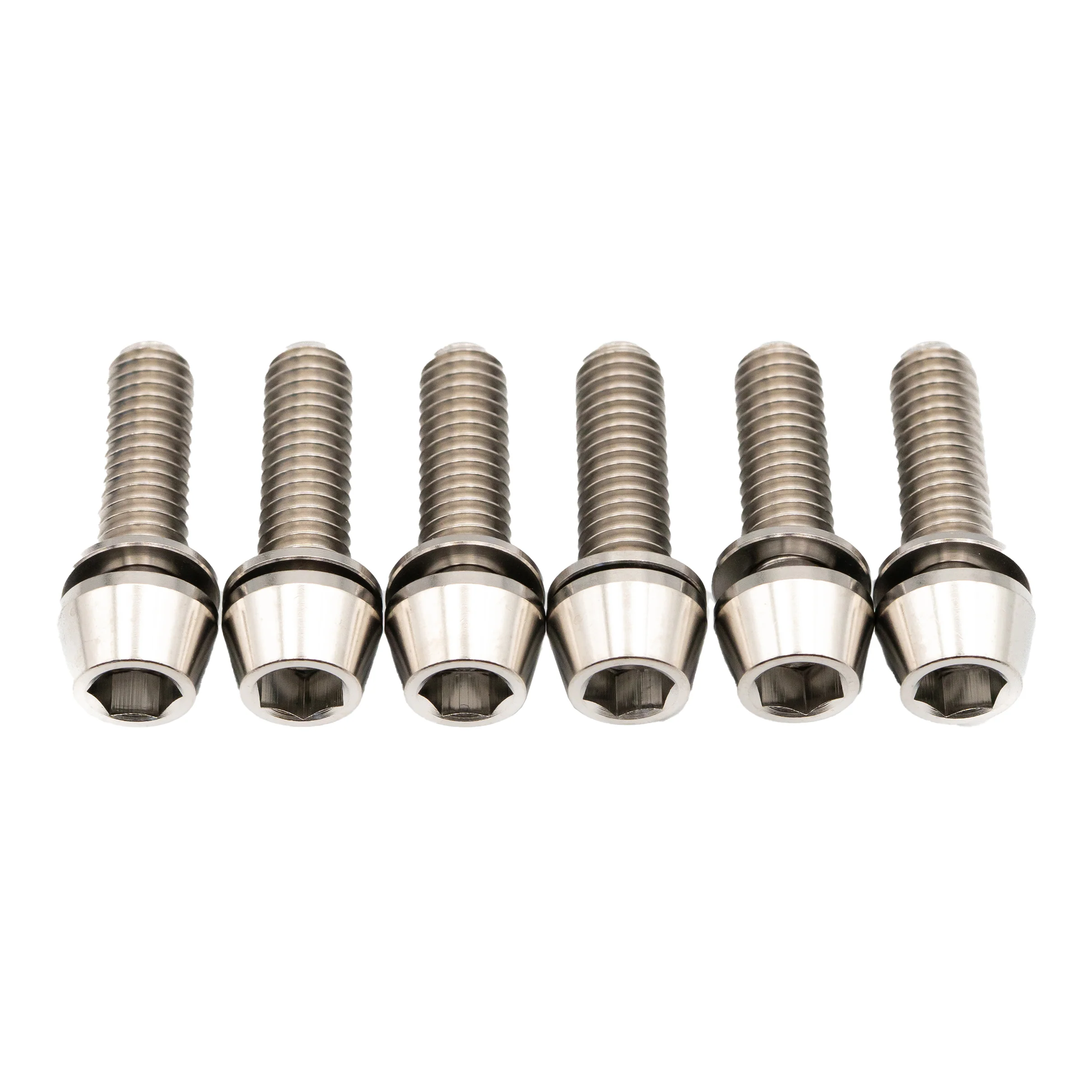 Better Bolts Deity Copperhead Ti  Stem Bolt Kit Silver 6/Count