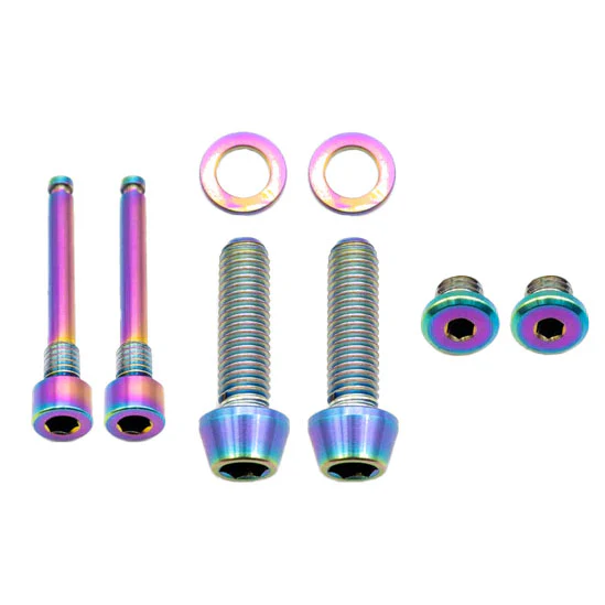 Better Bolts Shimano Brake Ti Bolt Kit XTR9120/9100/9200 Rainbow