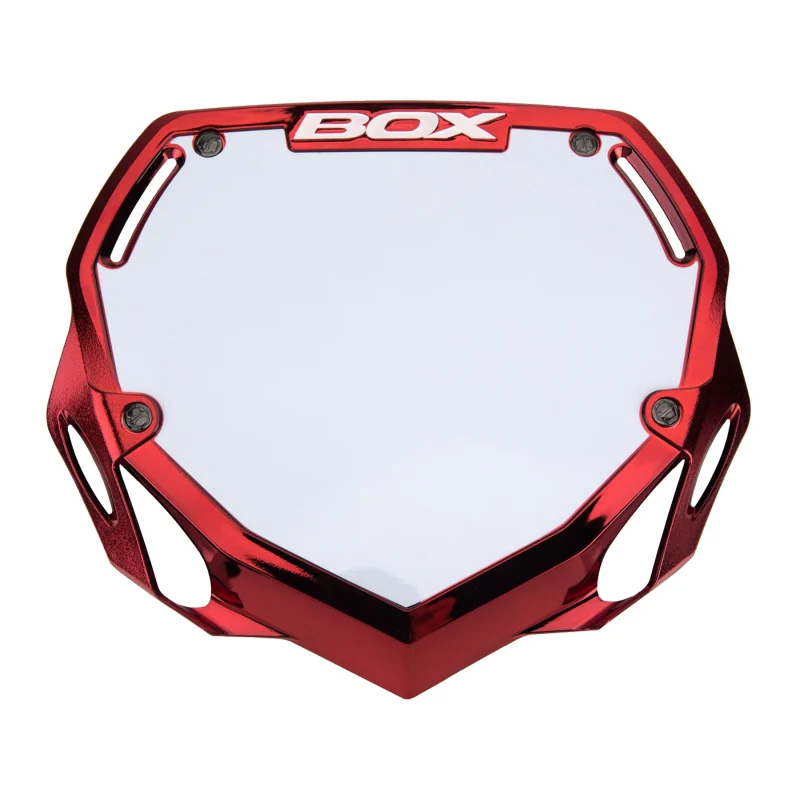 BOX Box Two Number Plate Red Chrome - Large