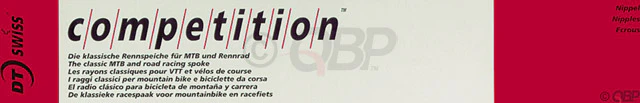 DT Swiss Competition Spoke: 2.0/1.8/2.0mm 261mm J-bend Silver Box of 100
