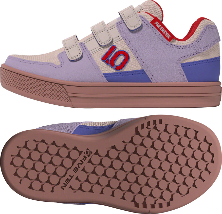 Five Ten Freerider Kid's VCS Flat Shoes - Putty Mauve/Pure Ruby/Semi Cobalt Blue 1.5 - Image 2