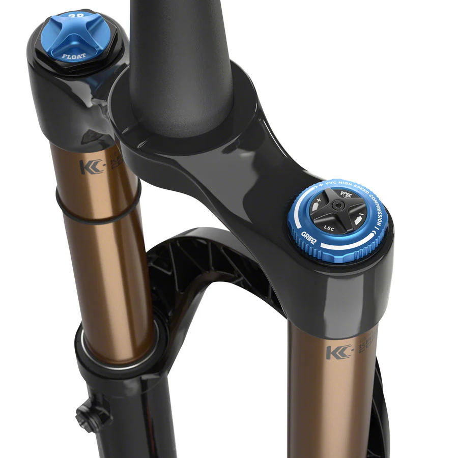 FOX 38 E-Optimized Factory Suspension Fork - 27.5" 170 mm 15QR x 110 mm 44 mm Offset Shiny BLK Grip 2 - Image 2