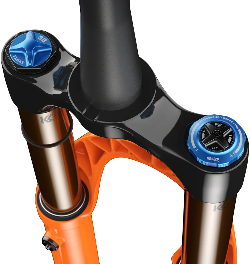 FOX 38 Factory Suspension Fork - 29" 170 mm 15 x 110 mm Kabolt-X 44mm Offset GRIP X2 Damper 58HT Shiny Orange - Image 4