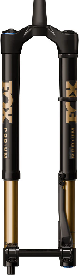 FOX Factory Podium Inverted Suspension Fork - 29" 170 mm 20TA x 110 mm 44mm Offset GRIP X2 68HT Crown BLK/Podium Gold - Image 4