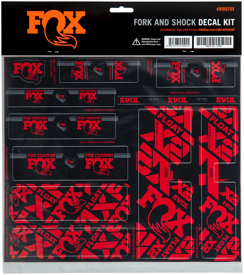 FOX Fork and Shock Decal Kit - Red
