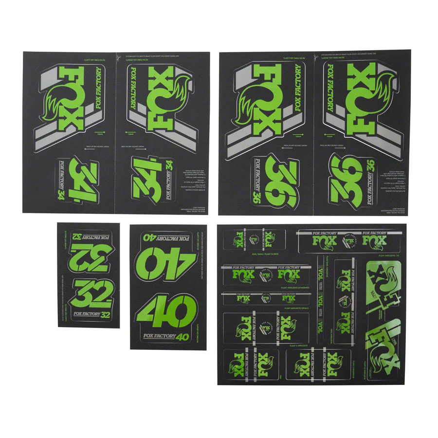 FOX Heritage Decal Kit for Forks and Shocks Green - Image 2