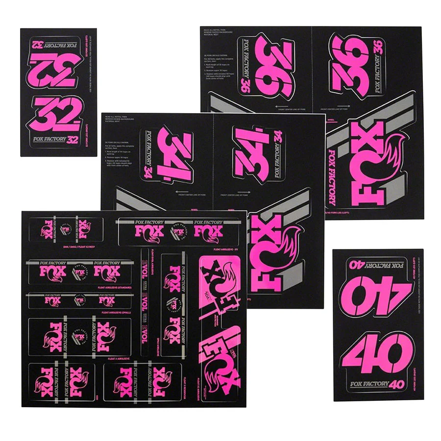 FOX Heritage Decal Kit for Forks and Shocks Pink - Image 2