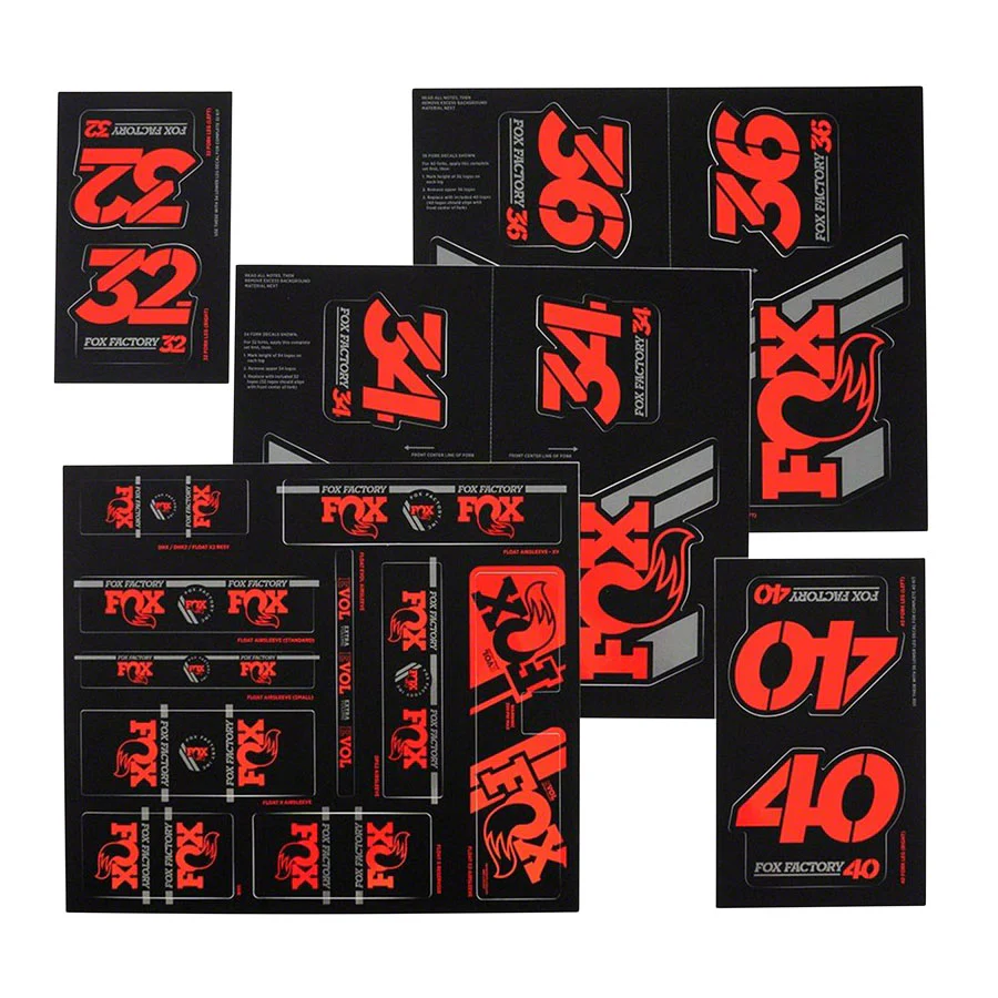 FOX Heritage Decal Kit for Forks and Shocks Red - Image 2
