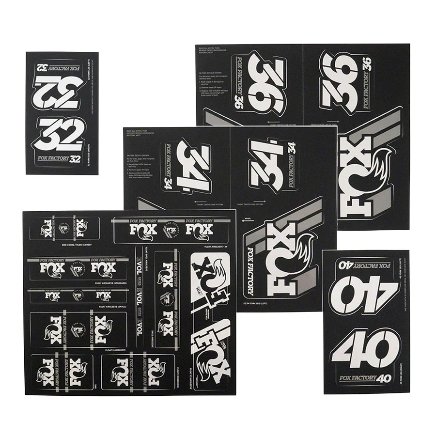 FOX Heritage Decal Kit for Forks and Shocks Silver - Image 2