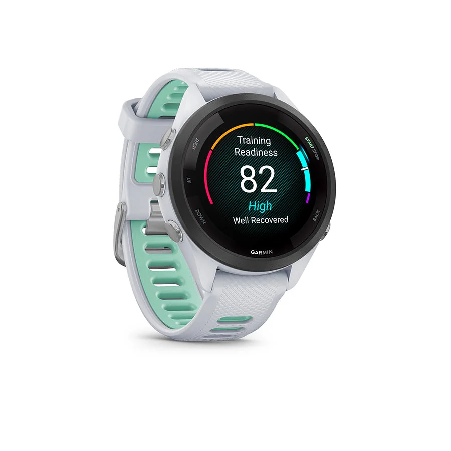 Garmin Forerunner 265S Music Watch Watch Color: Whitestone Wristband: Whitestone/Neo Tropic - Silicone