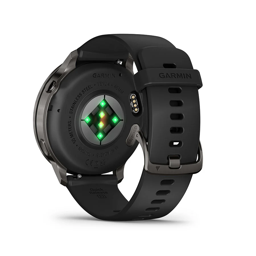 Garmin Venu 4 45mm Watch Watch Color: Slate Wristband: Black - Silicone
