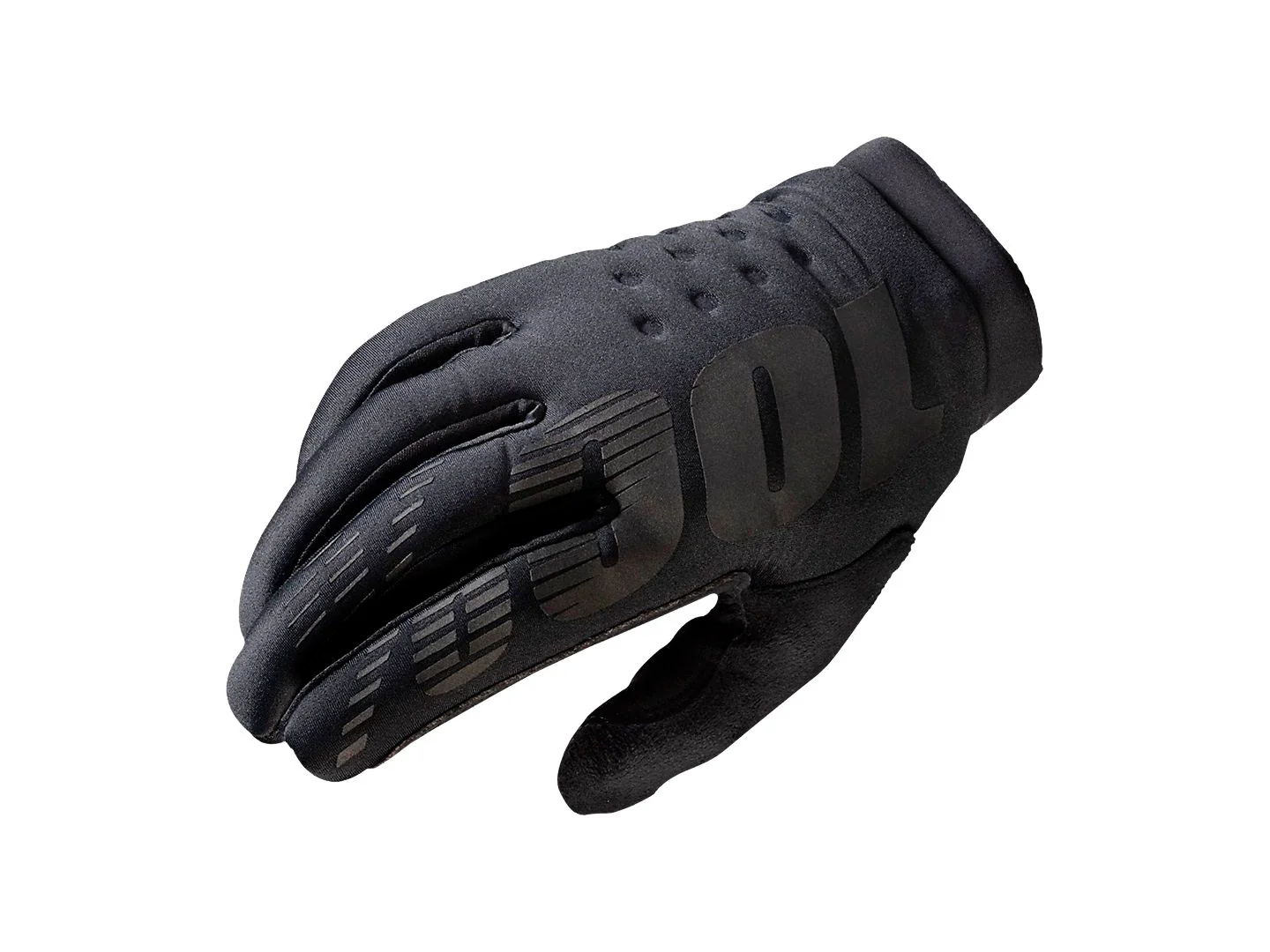 100% Brisker Gloves - Black Full Finger Men's X-Large