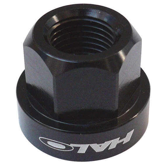 Halo Alloy Axle Nuts 10mm Black Pair