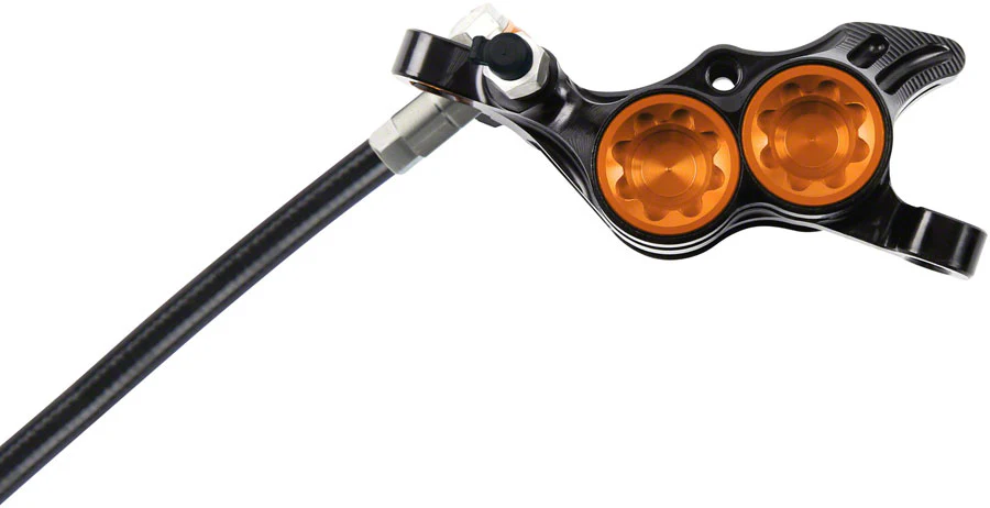 Hope Tech 4 E4 Disc Brake and Lever Set - Front Hydraulic Post Mount Orange - Image 3