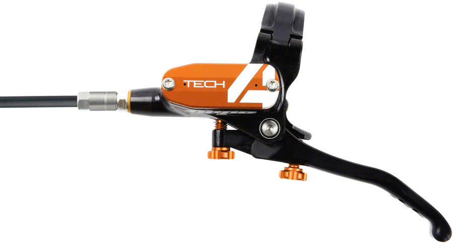 Hope Tech 4 E4 Disc Brake and Lever Set - Rear Hydraulic Post Mount Orange - Image 2