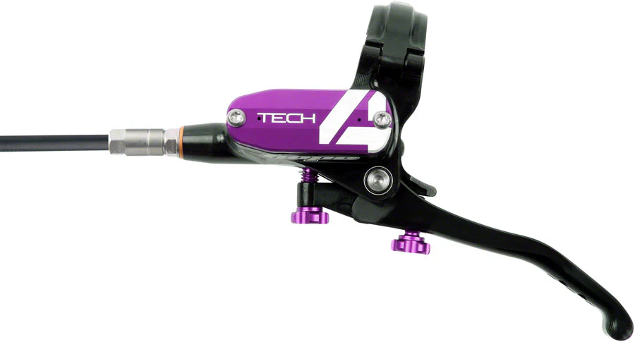 Hope Tech 4 E4 Disc Brake and Lever Set - Rear Hydraulic Post Mount Purple - Image 2