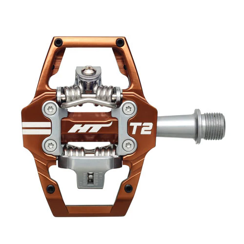 HT Pedals T2-SX Clipless Platform Pedals CrMo - Root Beer