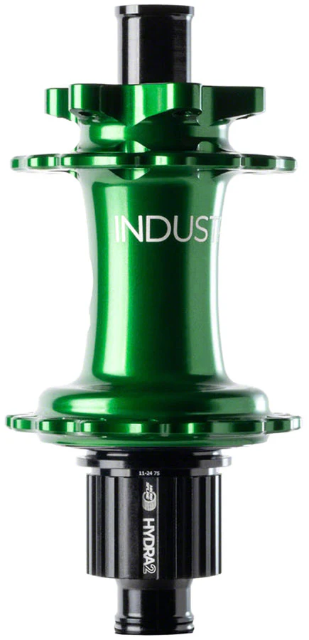 Industry Nine Hydra 2 Classic Rear Hub - 12 x 148mm 6-Bolt Micro Spline Green 32H - Image 2