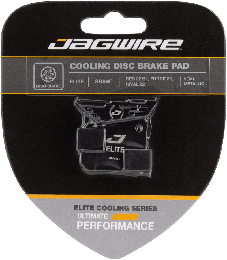 Jagwire Elite Cooling Disc Brake Pad - Semi-Metallic Aluminum Backed Fits SRAM Red 22 B1 Force 22 A1 Rival 22 A1 Apex 1 A1 - Image 2