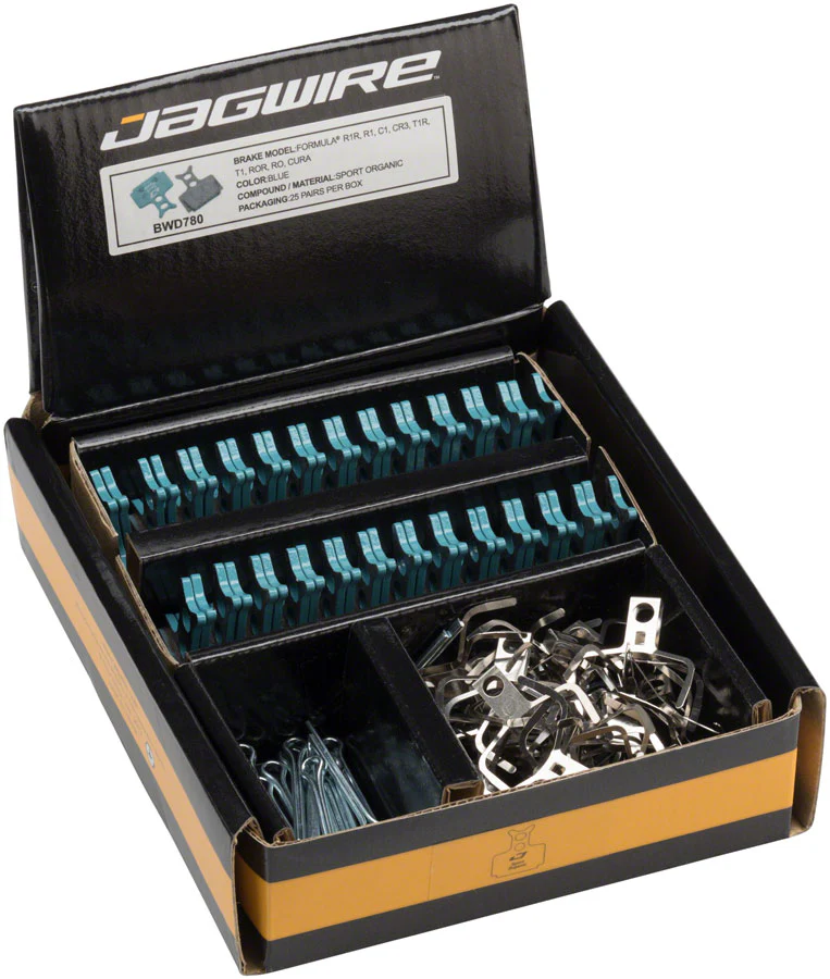 Jagwire Sport Organic Disc Brake Pads - For Formula C1 CR3 Cura Mega R1/R1R RO/ROR RX T1 Bulk Box of 25 - Image 2