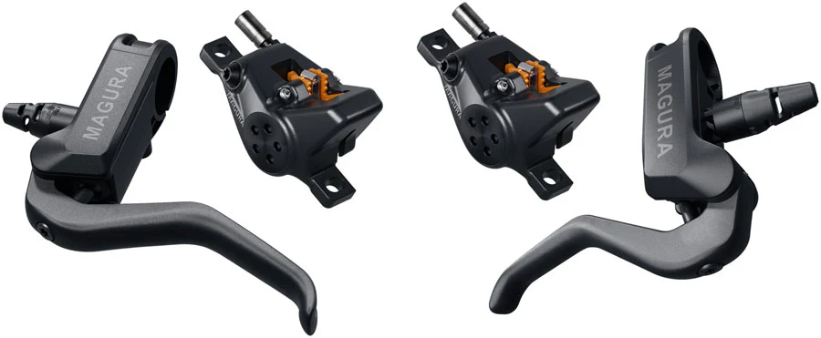 Magura MT A2 Disc Brake Lever Set - Left Right Levers Front Rear 2-Pistion Calipers BLK
