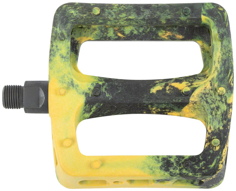 Odyssey Twisted Pro PC Pedals - Platform Composite/Plastic 9/16" Mustard/BLK Swirl - Image 2