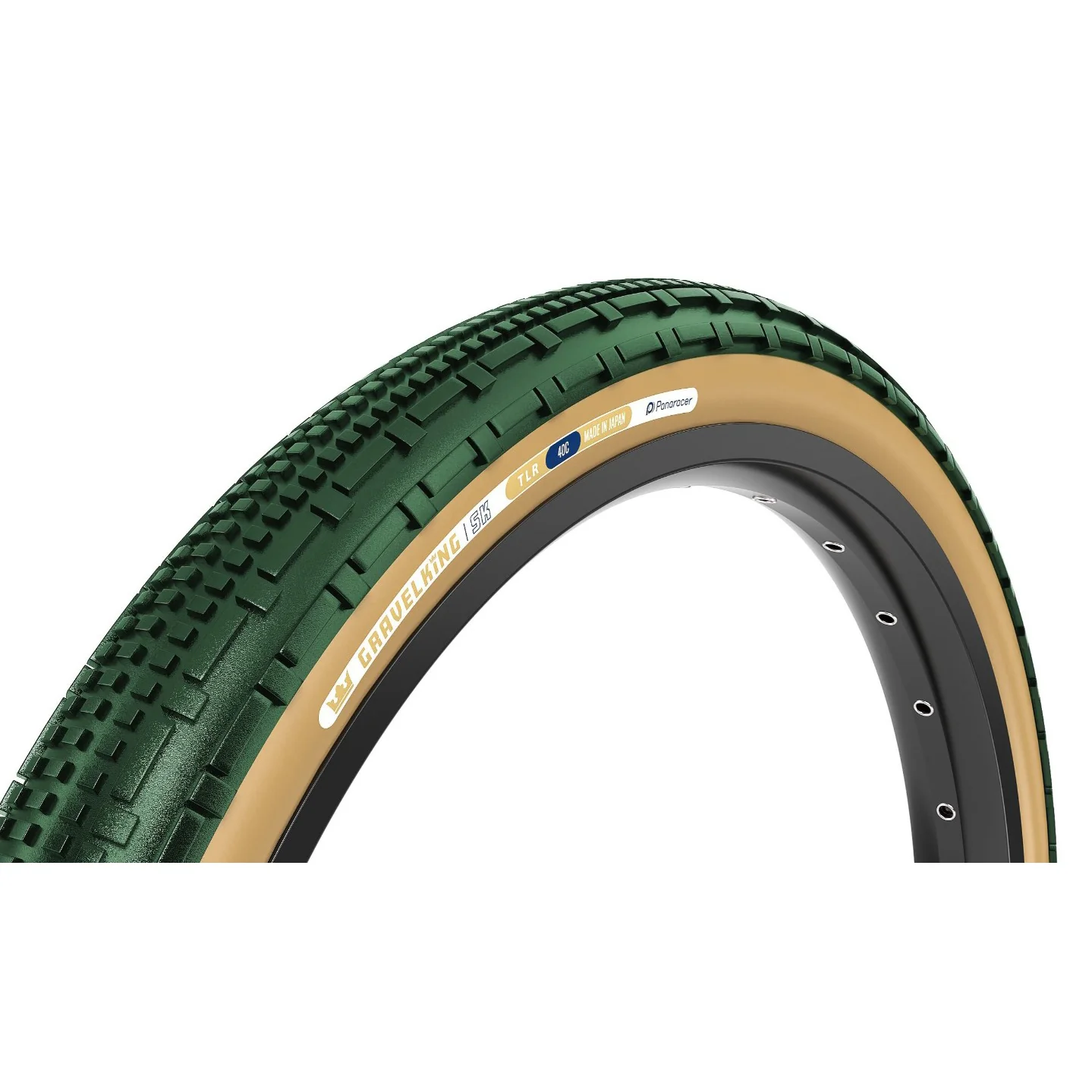 Panaracer GravelKing SK Tire - 700 x 45 Tubeless Folding British Racing Green/Brown