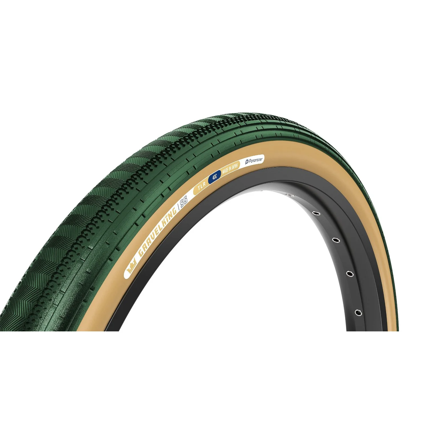 Panaracer GravelKing SS Tire - 700 x 40 Tubeless Folding British Racing Green/Brown