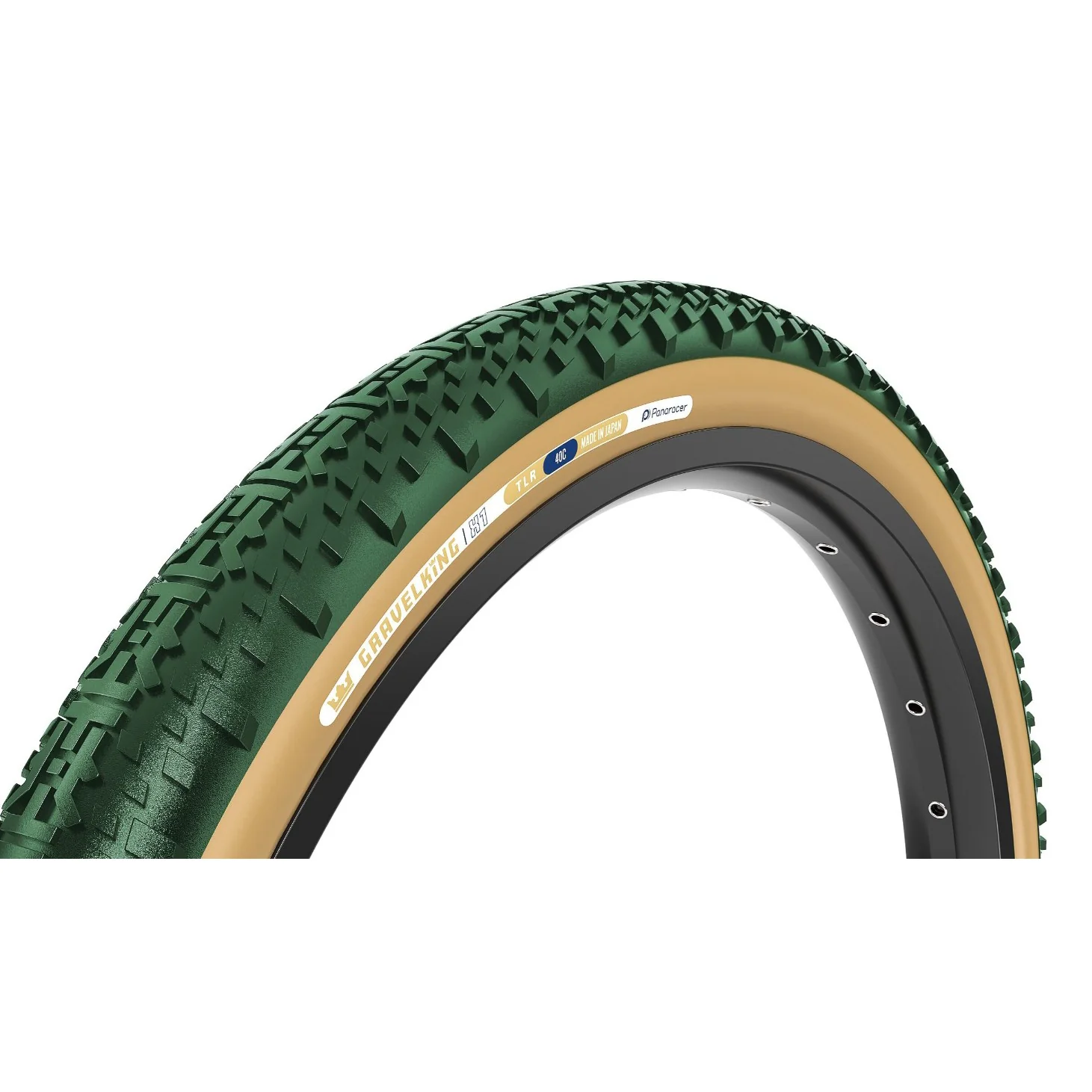Panaracer GravelKing X1 Tire - 700 x 45 Tubeless Folding British Racing Green/Brown