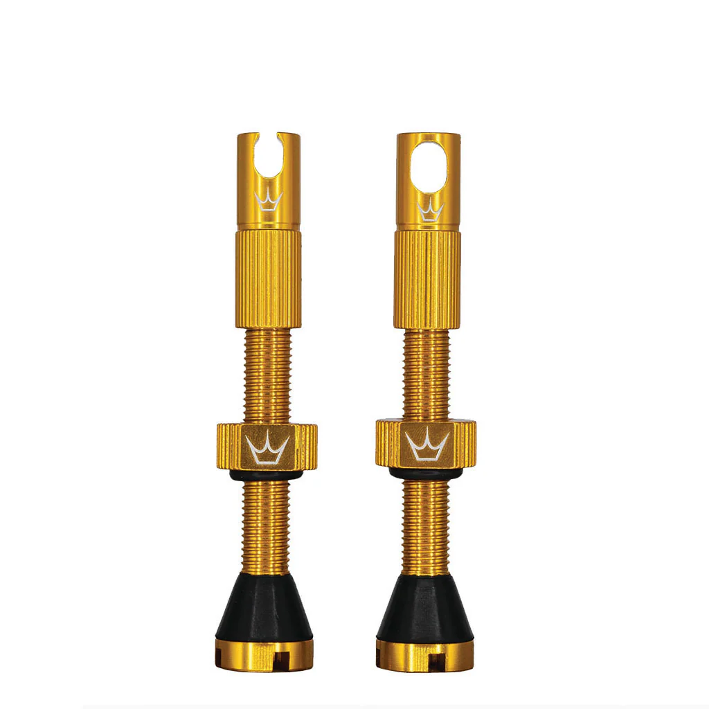 Peaty's Alloy Presta Tubeless Valve Stem Gold 42mm Pair