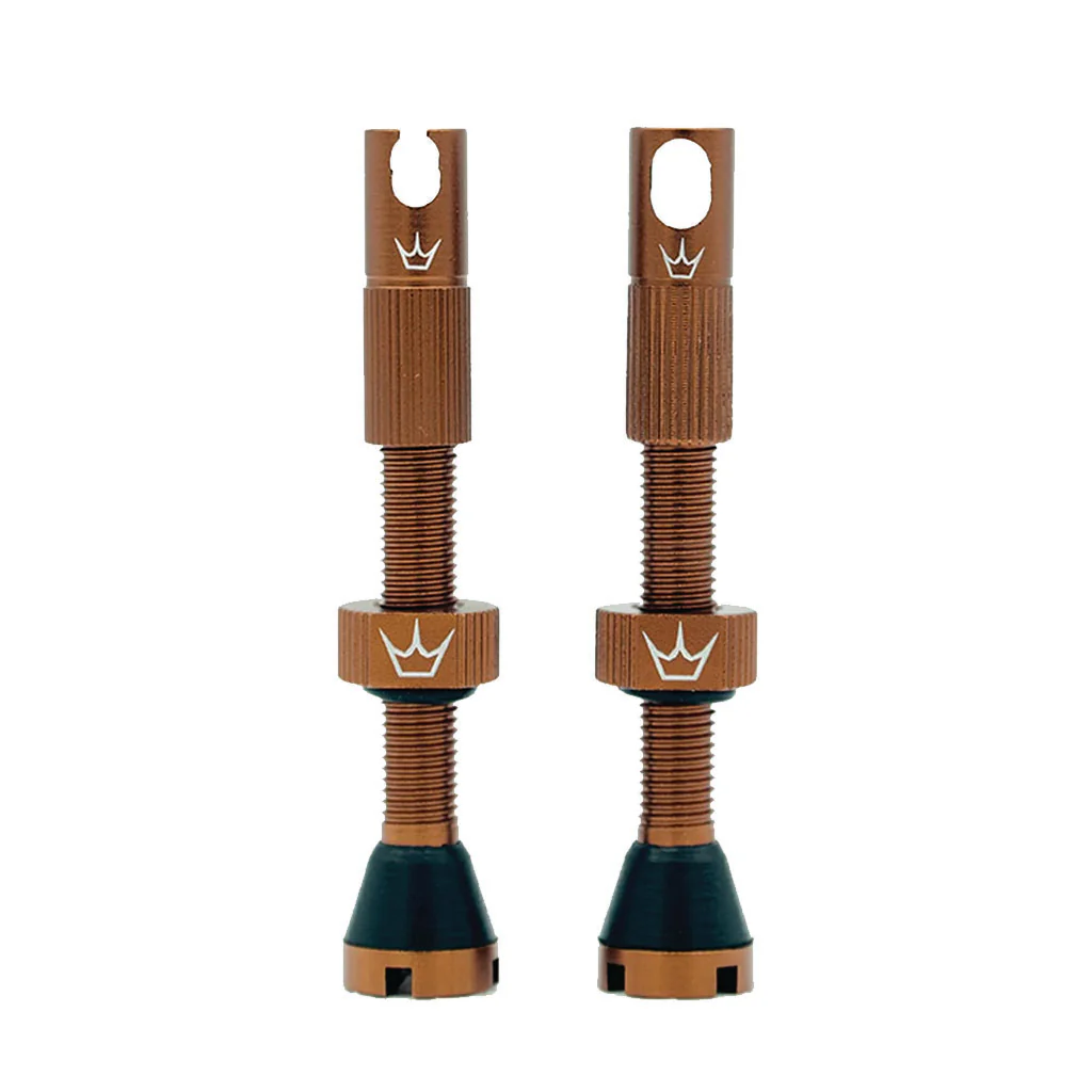 Peaty's Alloy Presta Tubeless Valve Stem Bourbon 42mm Pair