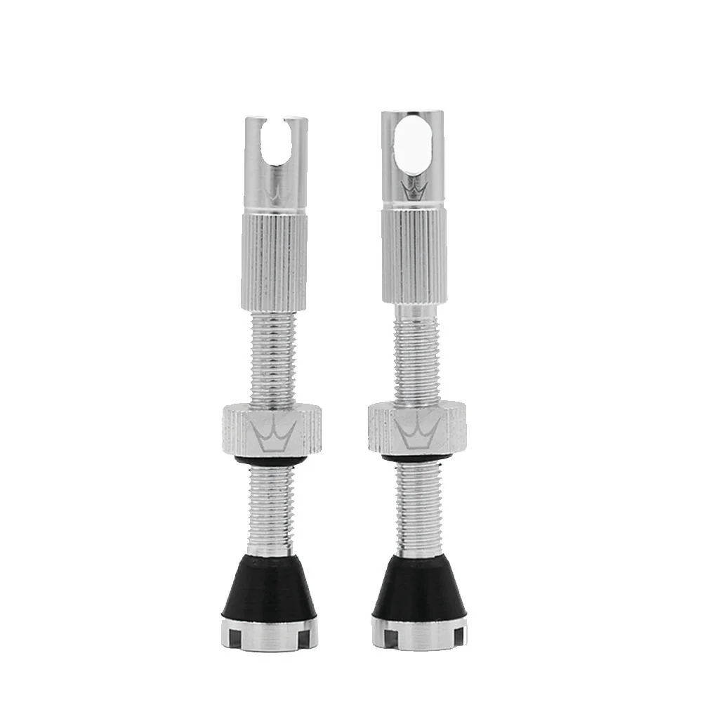 Peaty's Alloy Presta Tubeless Valve Stem 42mm Pair Silver
