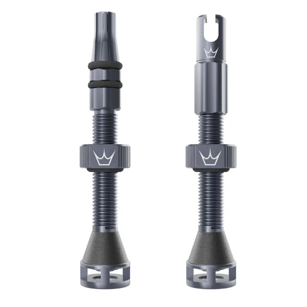 Peaty's Holeshot Fast Flow Tubeless Valves 42mm Slate Pair