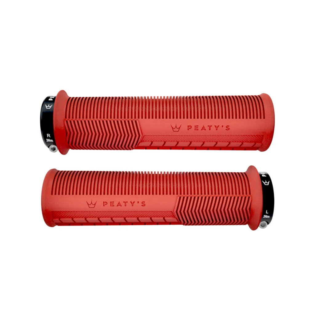 Peaty's Mushroom Thin Lock-On Grips Pair Red