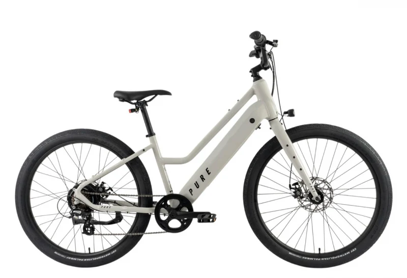 Pure cycles FLUX E-Assist Step-Thru 16` / SM Putty 27.5` Black 7 Speed Disc Brakes