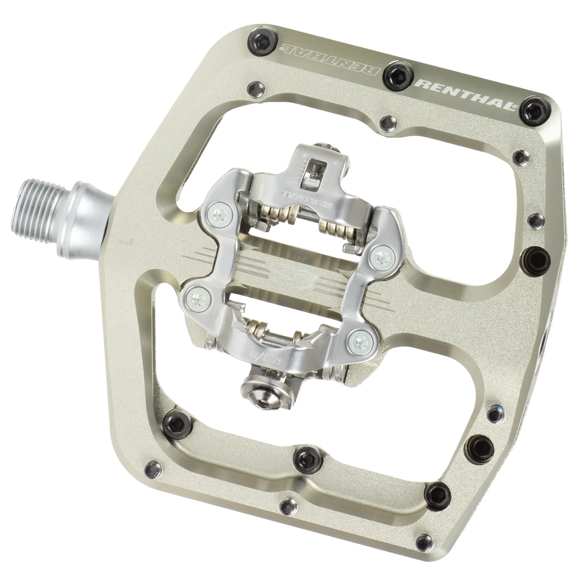Renthal Revo-DHC Pedals - Dual Sided Clipless Platform Alloy 9/16" AluGold Shimano SPD