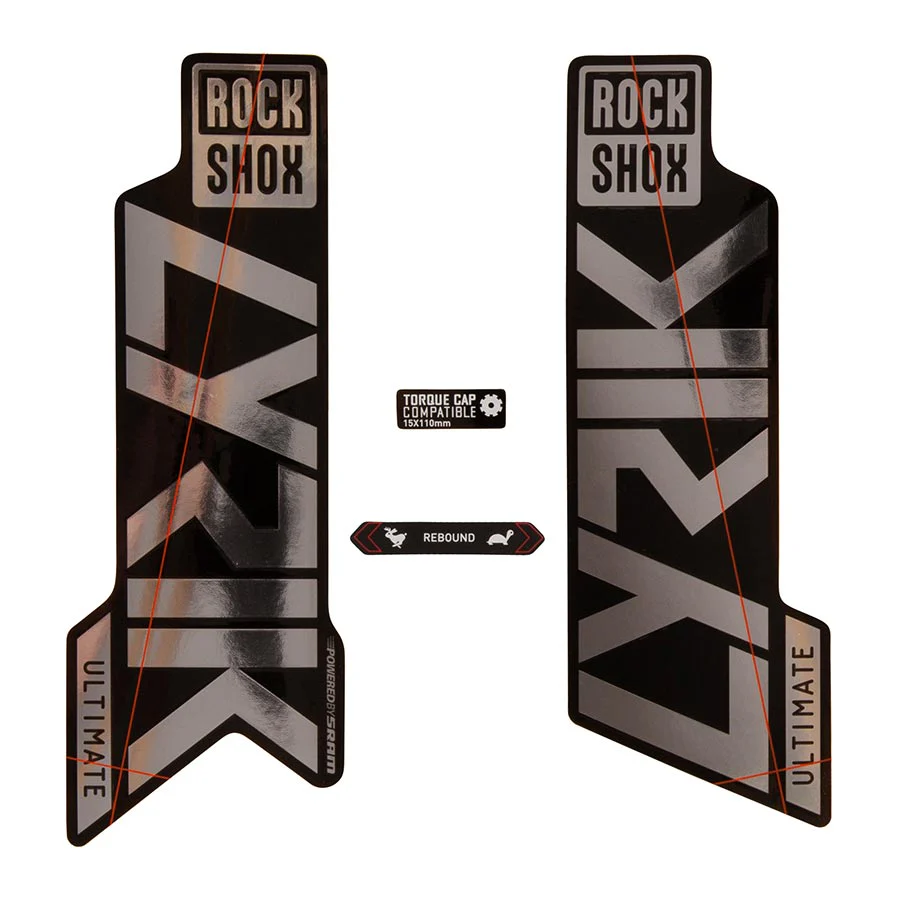 Rockshox Fork Decal Kit - Lyrik Ultimate 27.5"/29" Gloss Polar Foil/High Gloss BLK