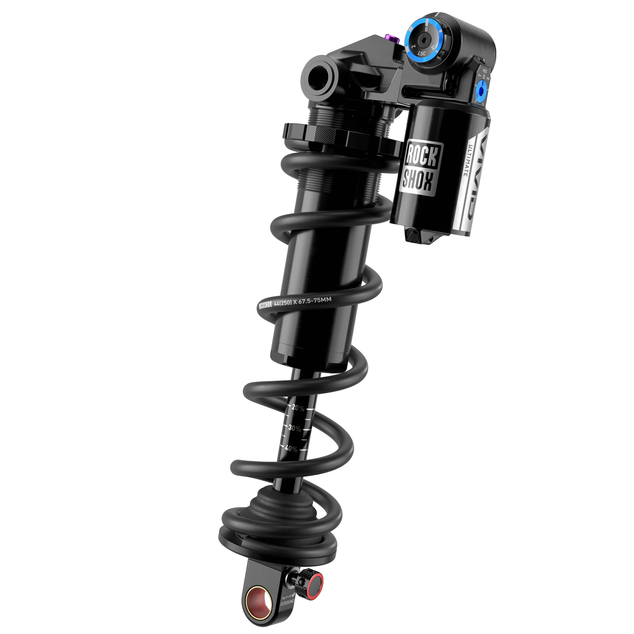 RockShox Vivid Coil Ultimate RC2T Rear Shock - 205 x 65mm Reb 55 / Comp 34 Adj. Hydraulic Bottom Out L/45 Standard Trunnion D1