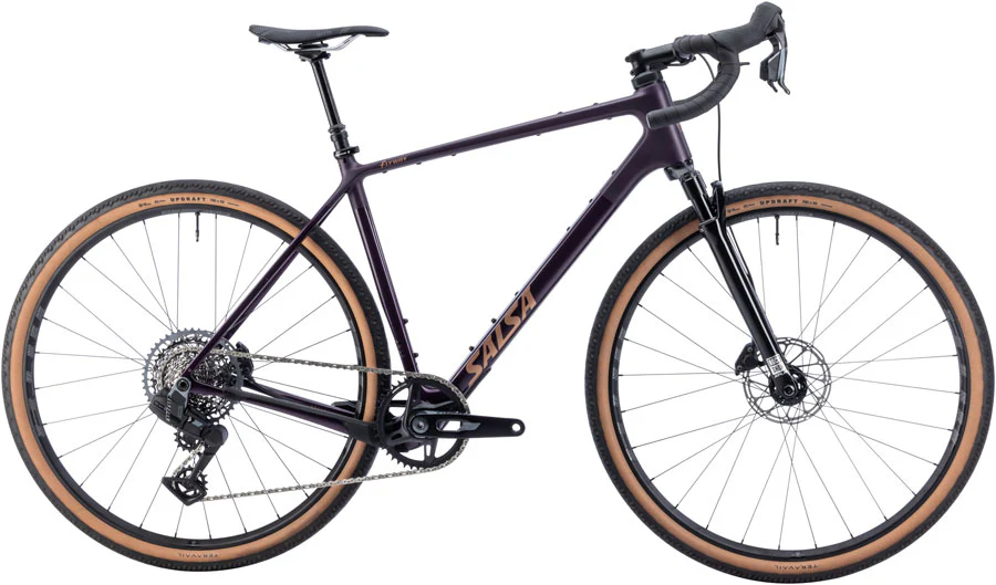Salsa Flyway C Rival XPLR AXS 13 SUS Bike - 700c Carbon Blackberry X-Small