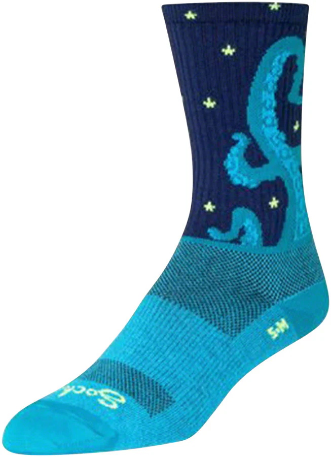 SockGuy Crew Kraken Socks - 6" Blue Small/Medium