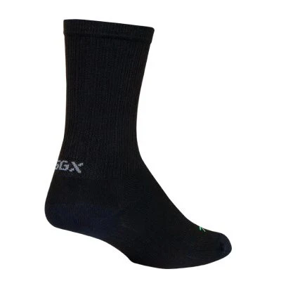 Sockguy Noir 6" Socks 5-9 Black-Red