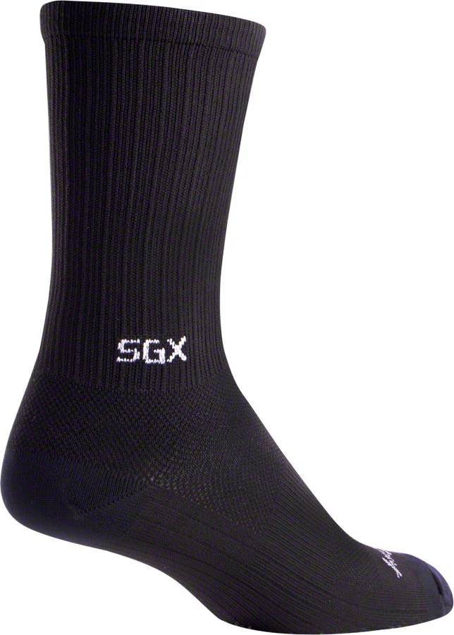 SockGuy SGX Black Socks - 6" Black Small/Medium