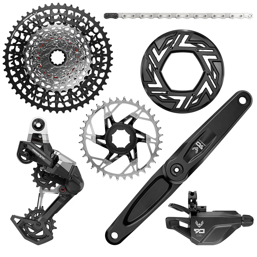 SRAM Eagle 90 Ebike Groupset -  165mm  Brose 36T Clip-on Guard Chain XS-1275 10-52t Single Click Shifter Rear Derailleur