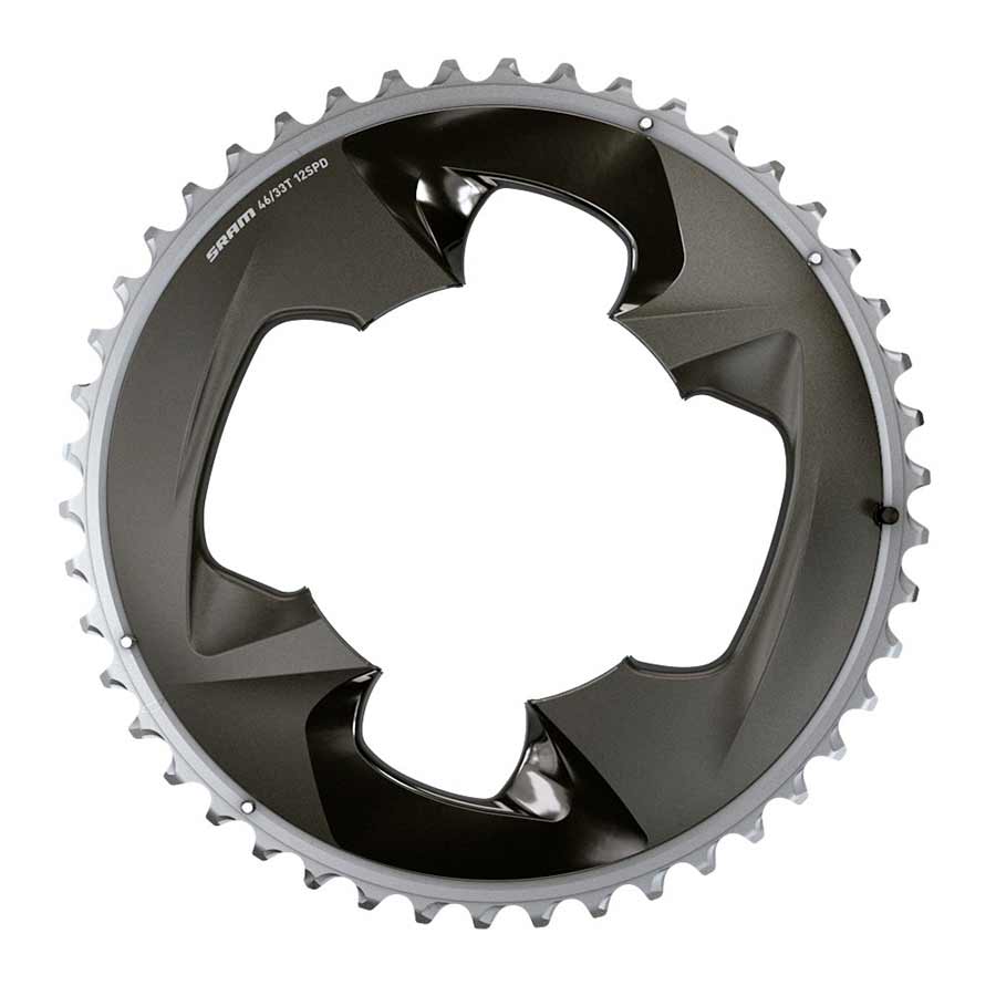 SRAM Force 2x12-Speed Inner Chainring - 33t 107 BCD 4-Bolt Blast BLK For use 46t Outer