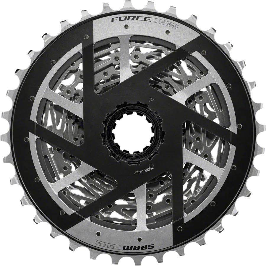 SRAM Force XG-1270 Cassette - 12-Speed 10-36t Silver For XDR Driver Body E1 - Image 3
